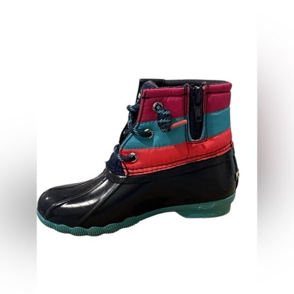 Sperry Girls Saltwater Jr Waterproof Boots Navy/Multicolor Size 10M New In Box - Picture 2 of 11